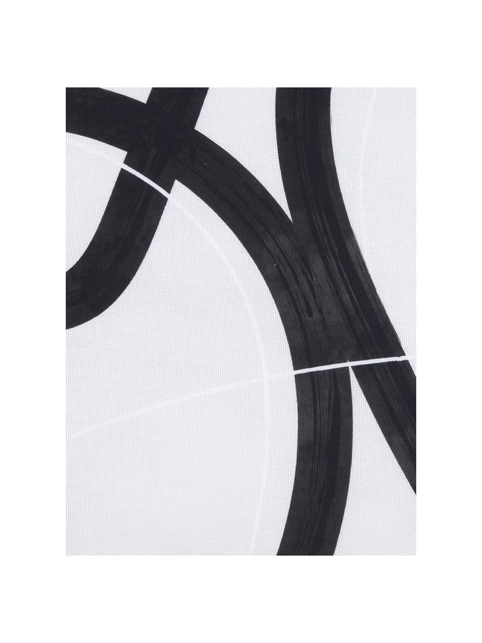 Housse de coussin imprimé abstrait Elijah, Beige, noir, blanc