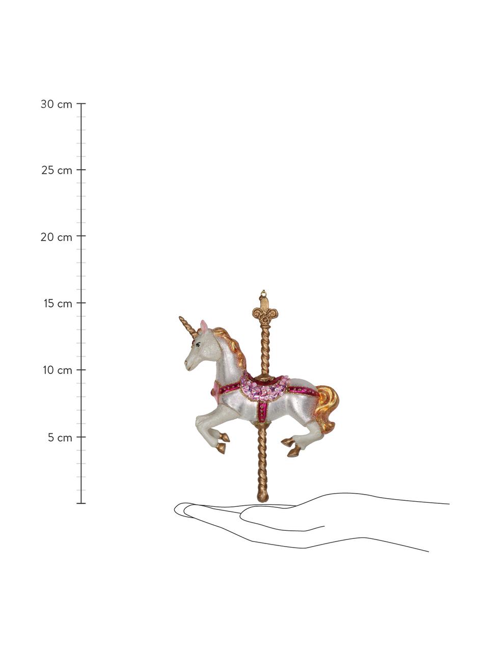 Baumanhänger Unicorn, Vetro, Multicolore, Larg. 12 x Alt. 16 cm