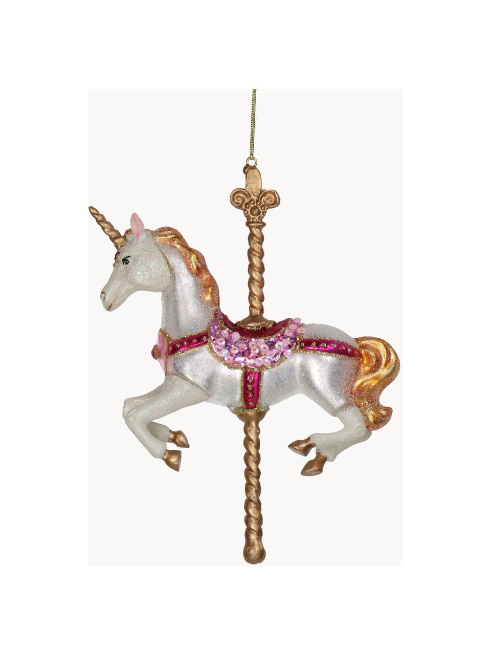 Baumanhänger Unicorn , Glas, Mehrfarbig, B 12 x H 16 cm