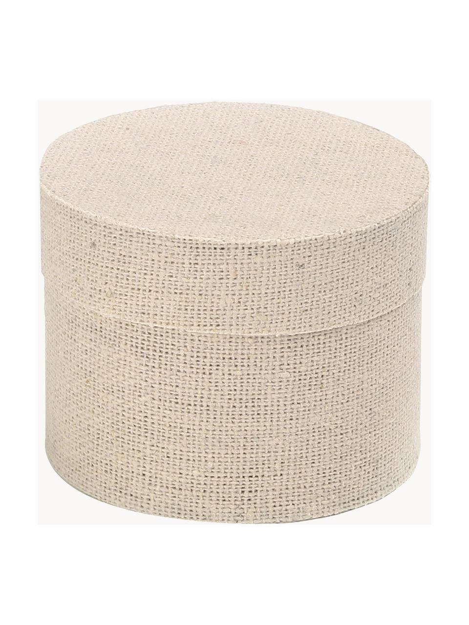 Caja para regalo Round, Algodón, Beige, Ø 10 x Al 9 cm