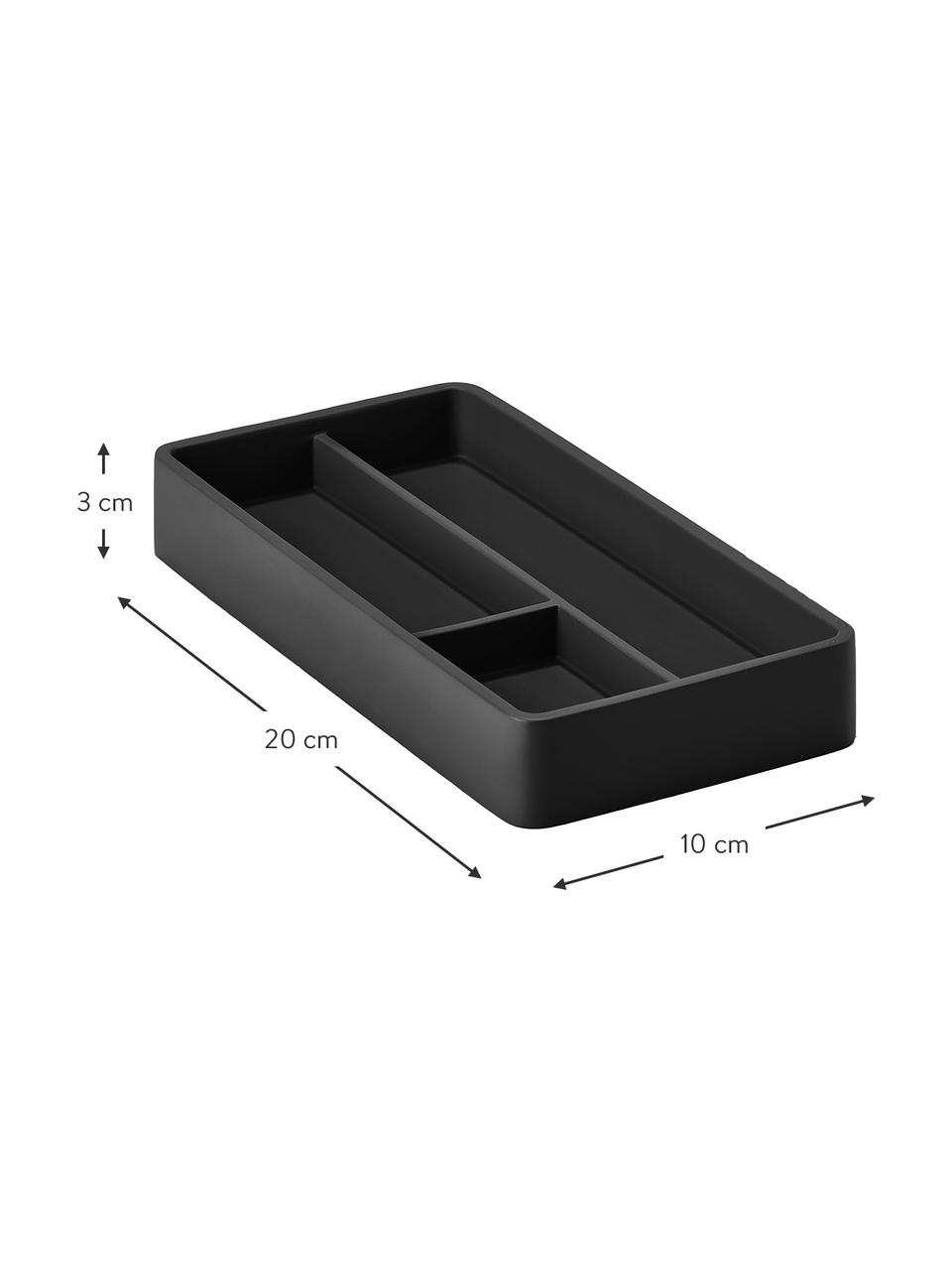 Organizer da ufficio nero con coperchio Sement, Cemento, Nero, Larg. 20 x Alt. 3 cm