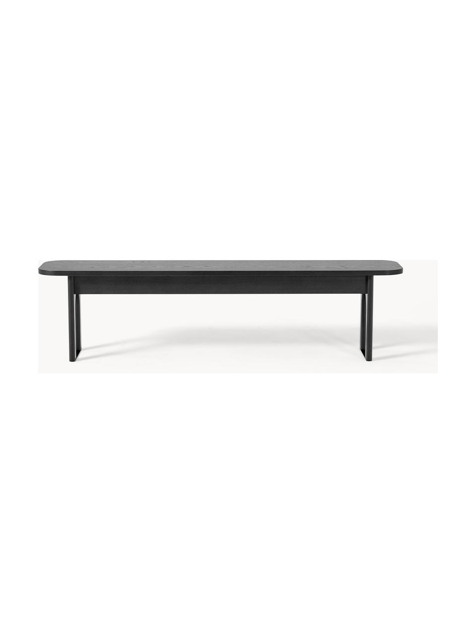 Sitzbank Apollo, Sitzfläche: Eichenholzfurnier, lackie, Beine: Eichenholz (FSC-zertifizi, Eichenholz, schwarz lackiert, B 180 x T 37 cm