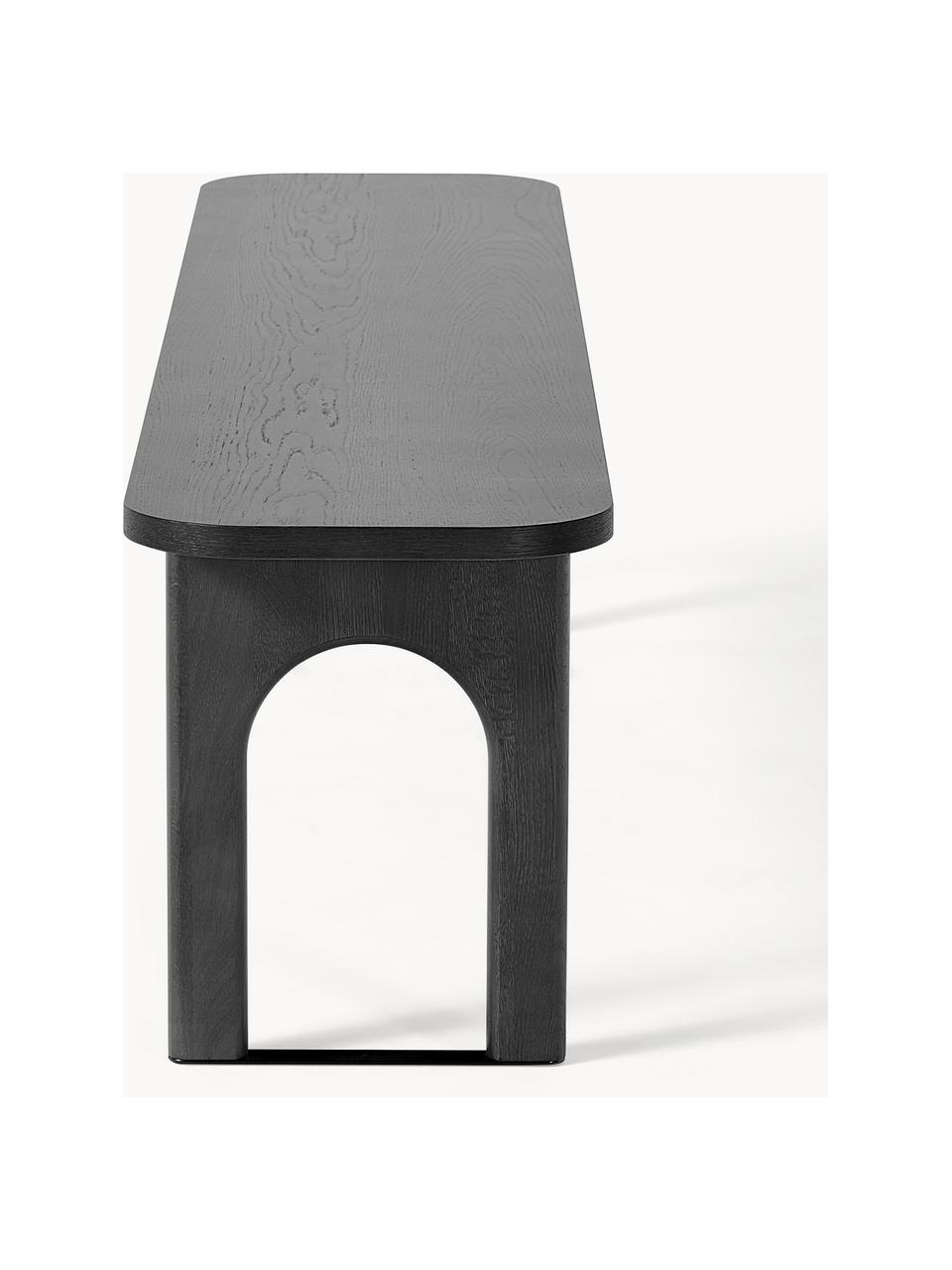 Sitzbank Apollo, Sitzfläche: Eichenholzfurnier, lackie, Beine: Eichenholz (FSC-zertifizi, Eichenholz, schwarz lackiert, B 180 x T 37 cm