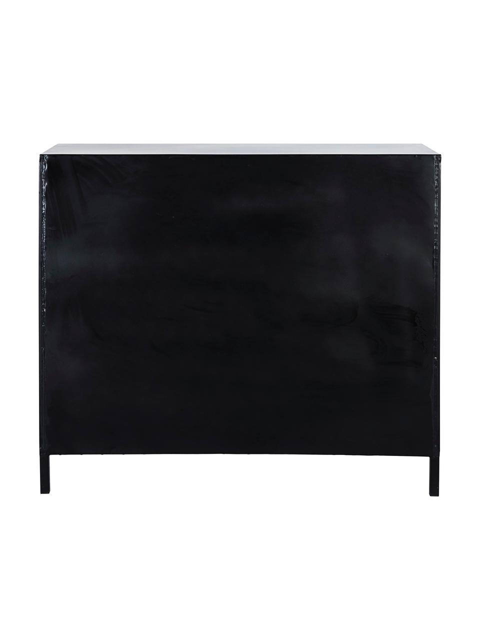 Witryna Nerissa, Stelaż: stal epoksydowana, malowa, Czarny, transparentny, S 111 x W 99 cm