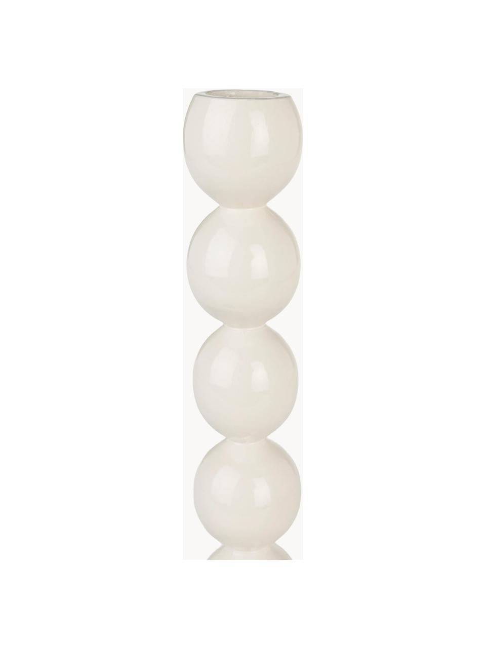 Bougeoir en porcelaine Bubble, Porcelaine, Blanc cassé, Ø 10 x haut. 26 cm