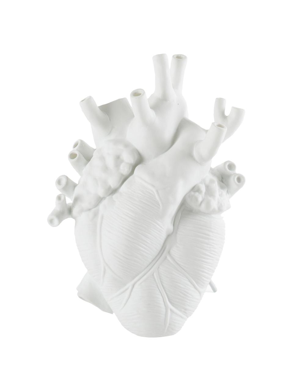 Jarrón de porcelana de diseño Love, Porcelana, Blanco, An 17 x Al 26 cm