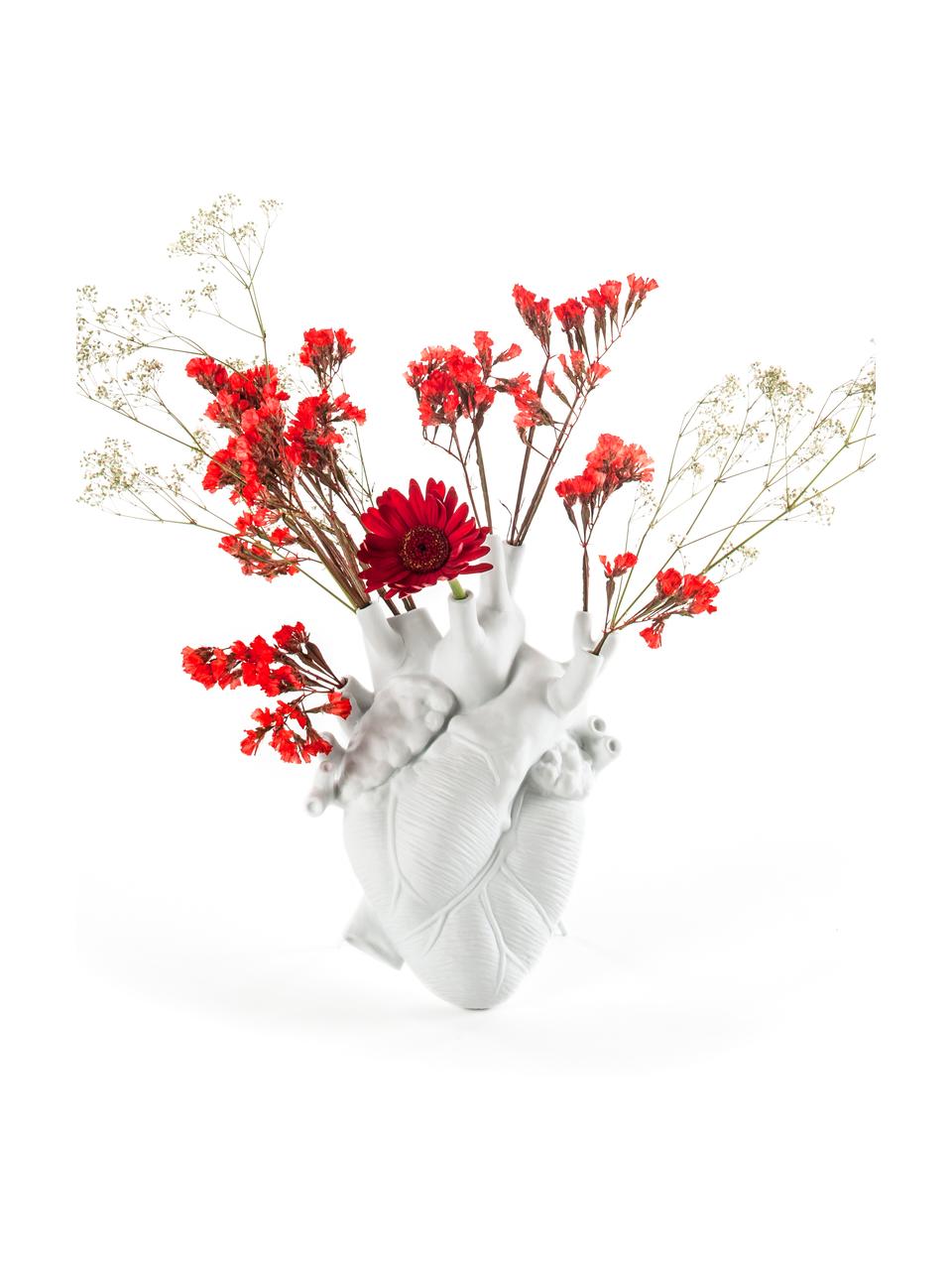 Designová porcelánová váza Love, Porcelán, Bílá, Š 42 cm, V 60 cm