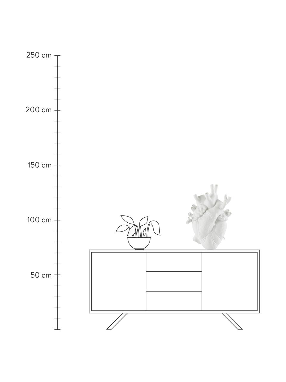 Designová porcelánová váza Love, Porcelán, Bílá, Š 42 cm, V 60 cm