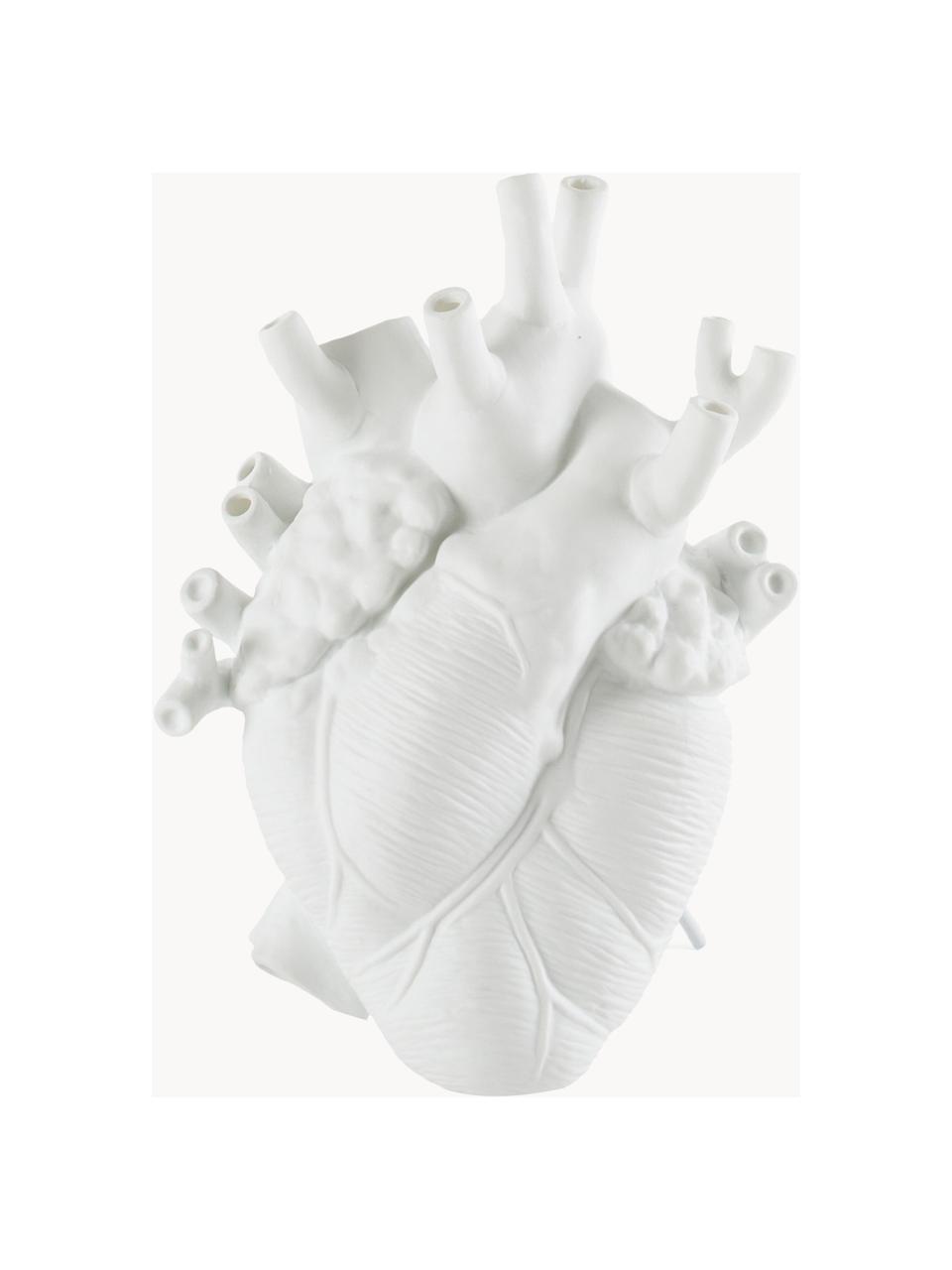 Designová porcelánová váza Love, V 25 cm, Porcelán, Bílá, Š 17 cm, V 25 cm