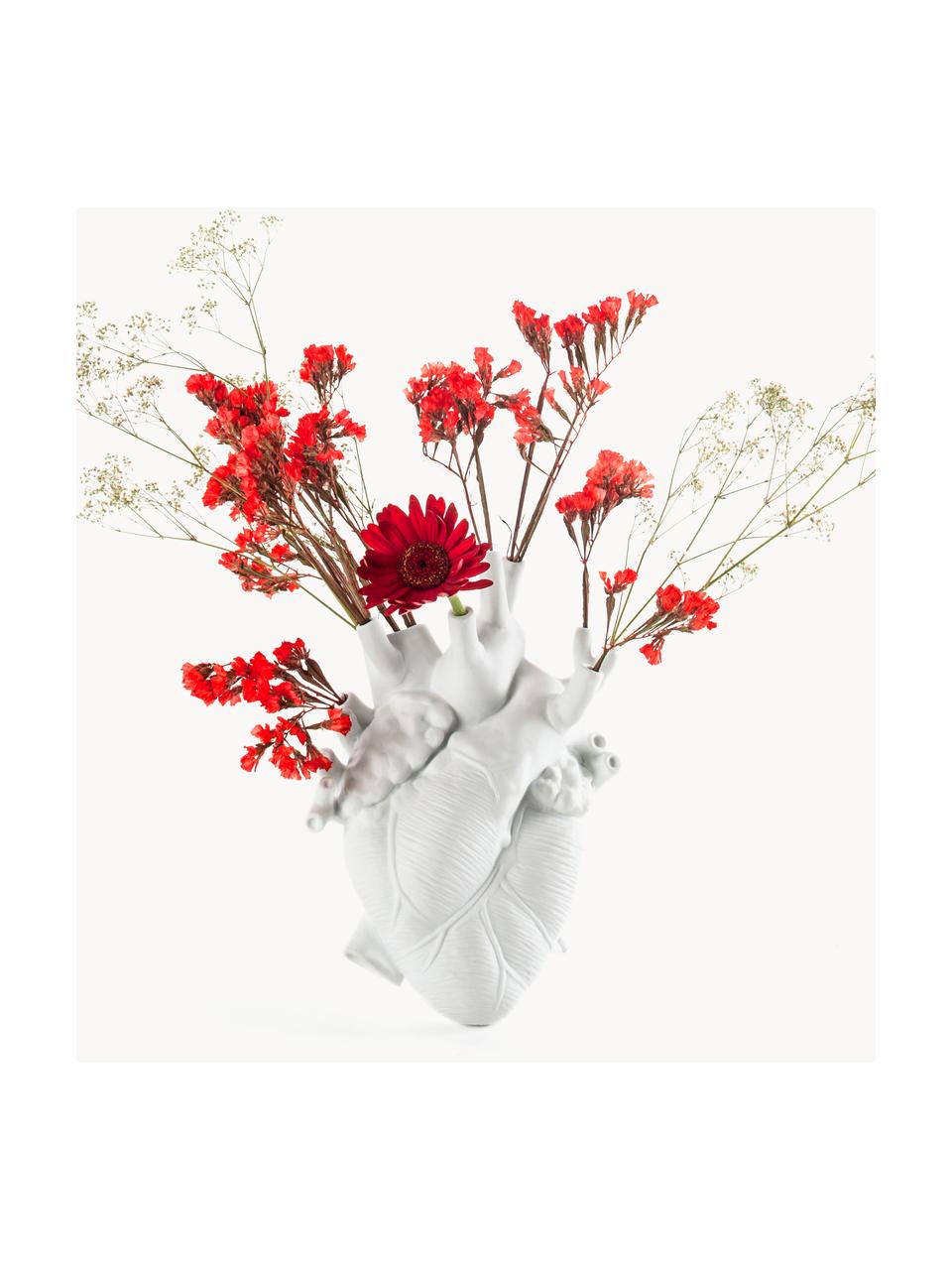 Designová porcelánová váza Love, V 25 cm, Porcelán, Bílá, Š 17 cm, V 25 cm