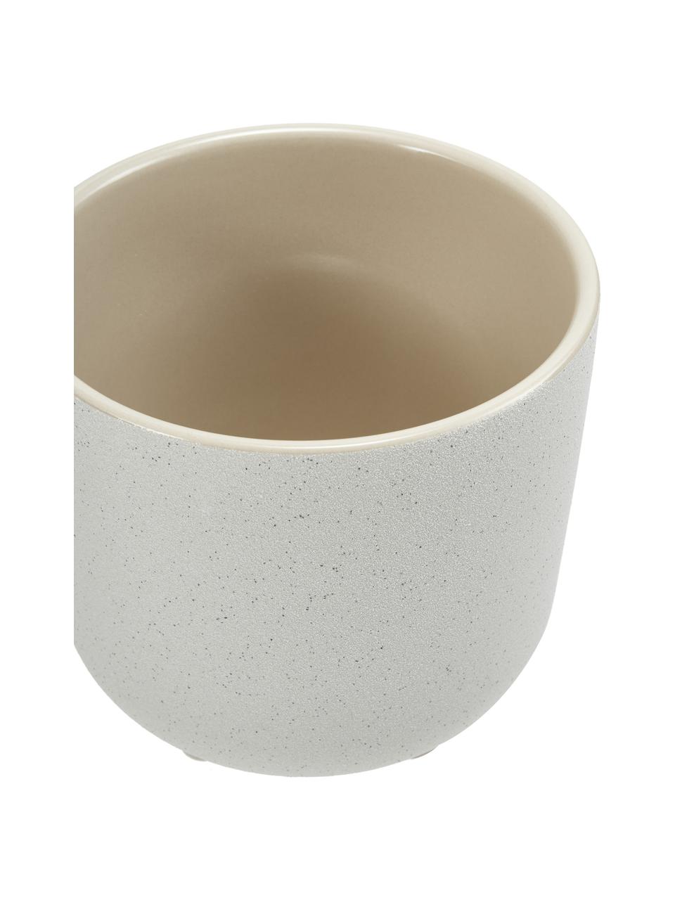 Cache-pot en céramique Ivory, Céramique, Beige, chiné, Ø 18 x haut. 19 cm