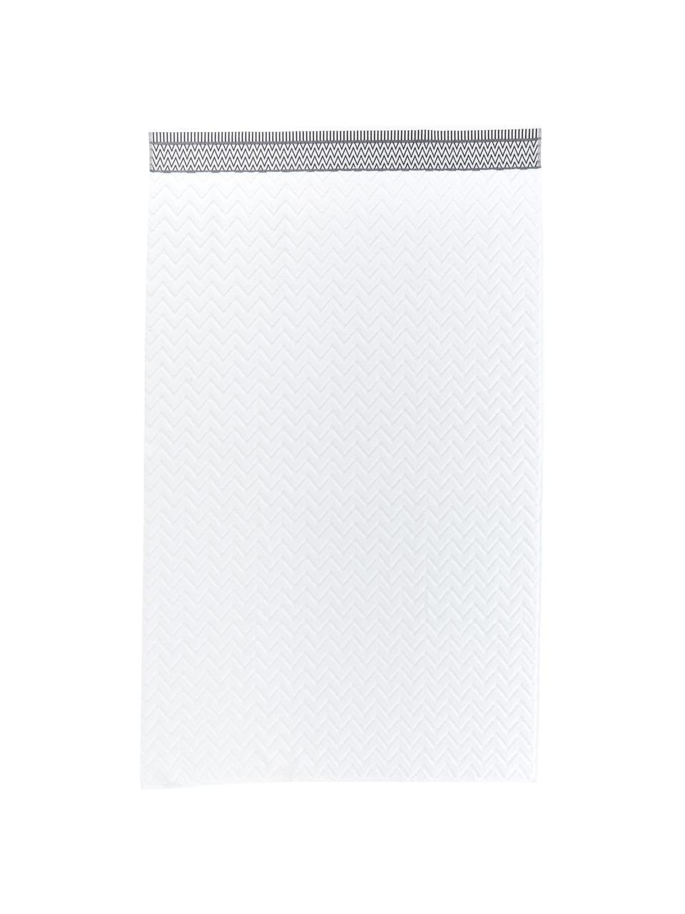 Handdoek Karma in verschillende formaten, met hoog-laag patroon, Wit, zwart, Handdoek, B 50 x L 90 cm