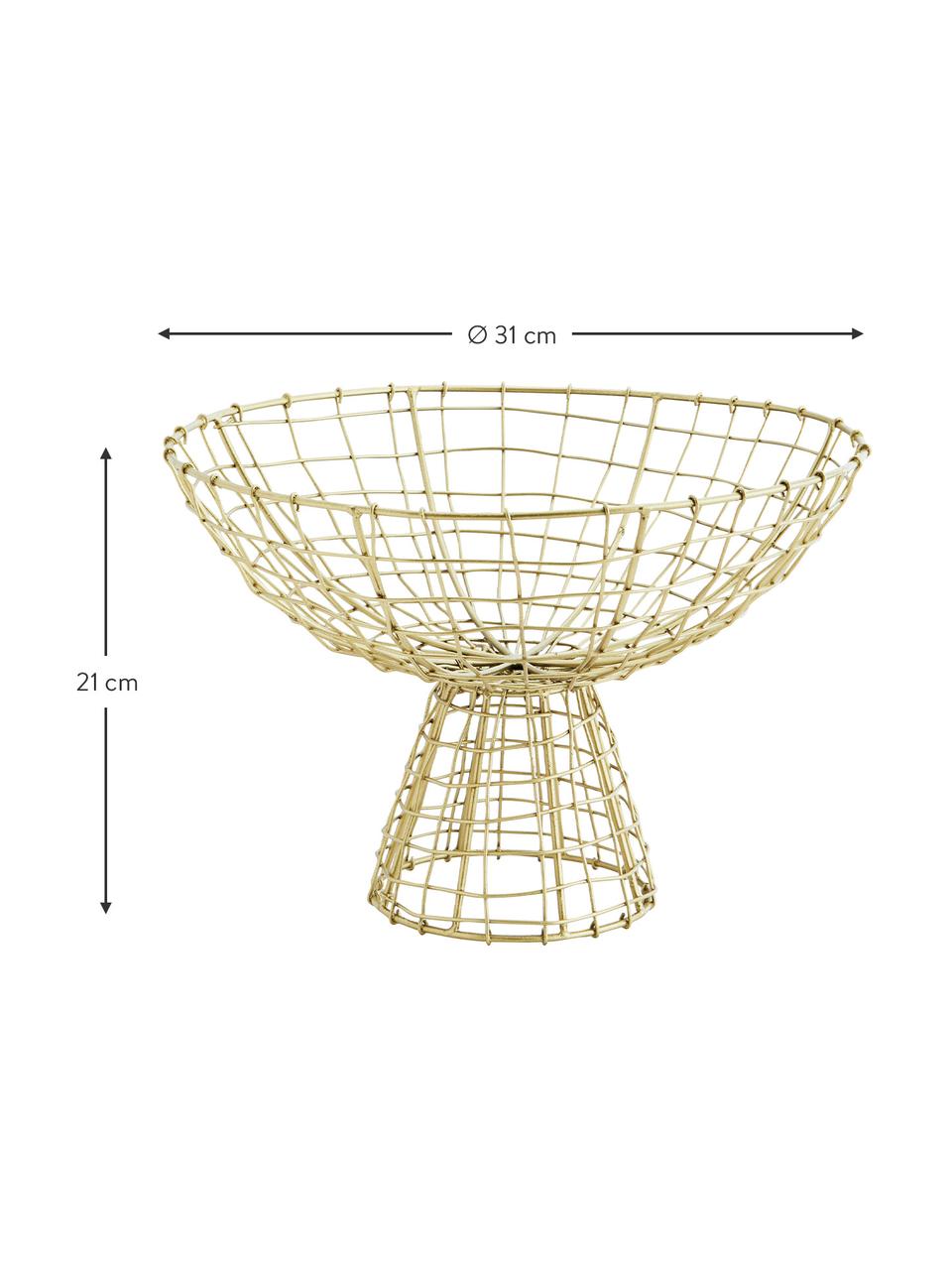 Kovový úložný kôš s podstavcom Ori, Kovový drôt, práškový náter, Odtiene zlatej, Ø 31 x V 21 cm