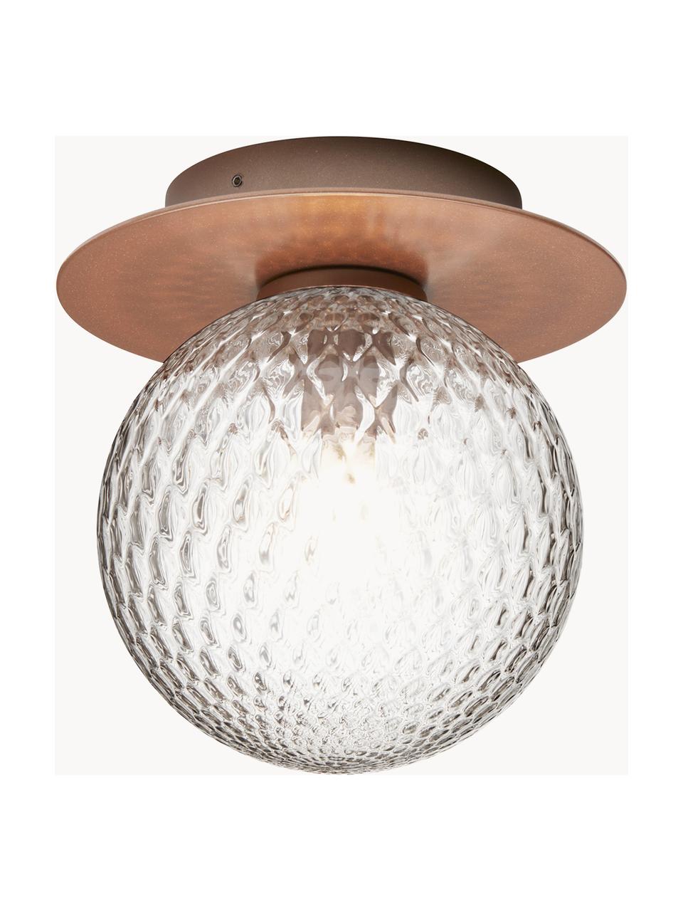 Outdoor wandlamp Liila, Lampenkap: glas, Bruin, transparant, Ø 17 x H 17 cm