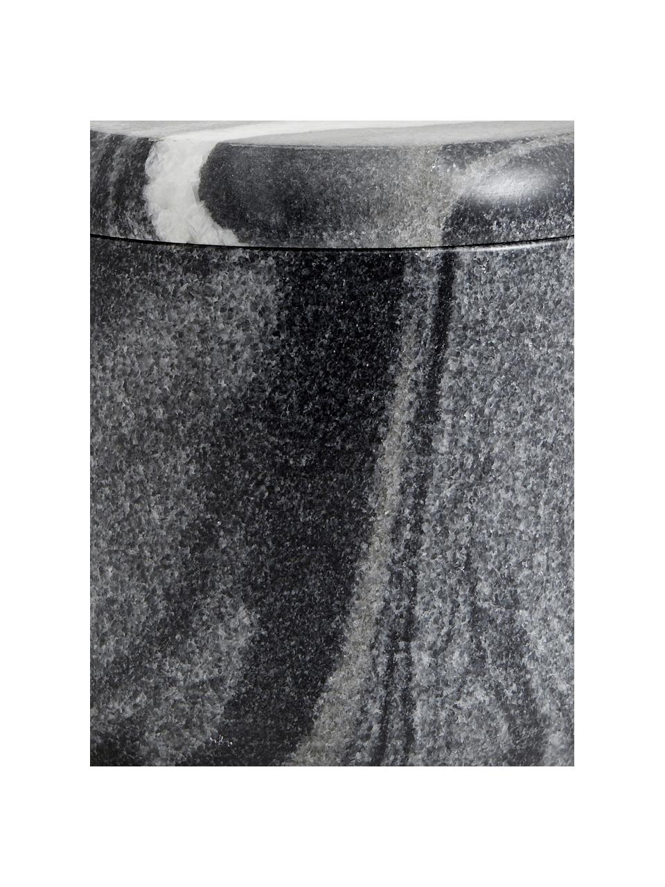 Pojemnik do przechowywania  z marmuru Aggaz, Marmur, Szary marmur, Ø 10 x W 10 cm