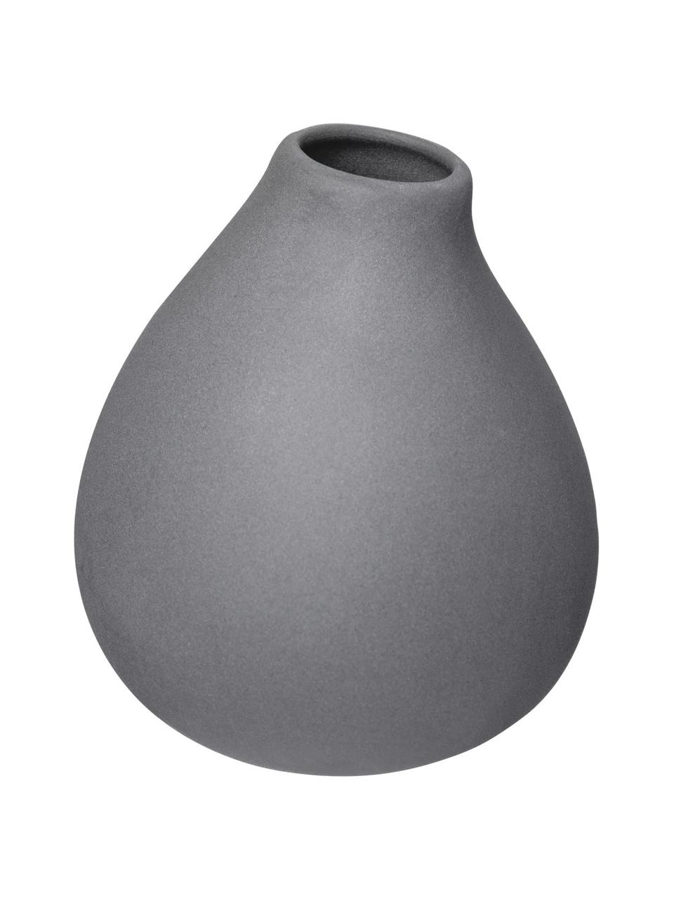 Set de jarrones pequeños de porcelana Nona, 3 uds., Porcelana, Gris oscuro, Set de diferentes tamaños