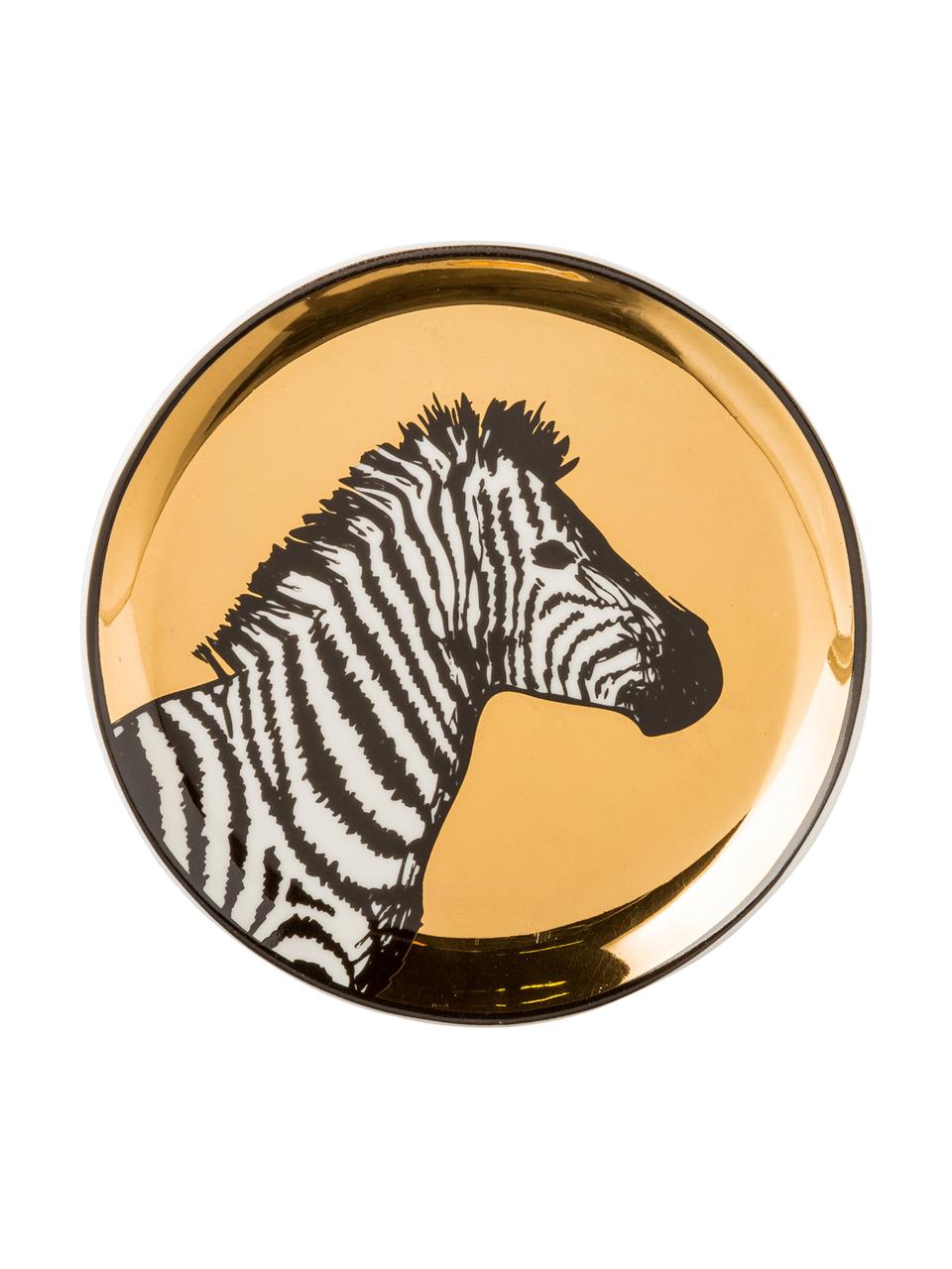 Sous-verre design Animalia, 4 élém., Porcelaine, Or, noir, blanc, Ø 10 cm