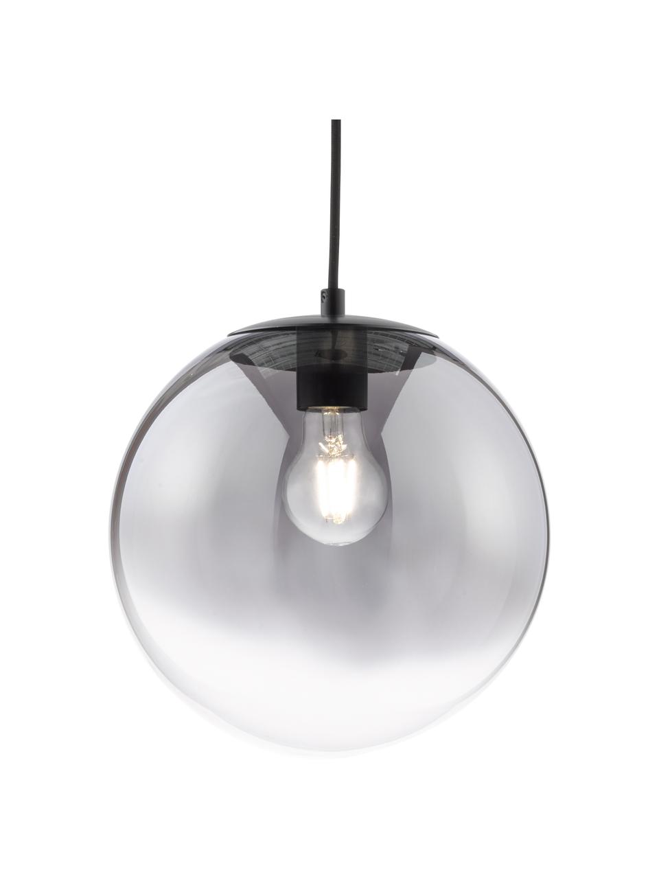 Lámpara de techo pequeña de vidrio Mirror, Pantalla: vidrio, Anclaje: metal, recubierto, Cable: cubierto en tela, Cromo, transparente, Ø 30 cm