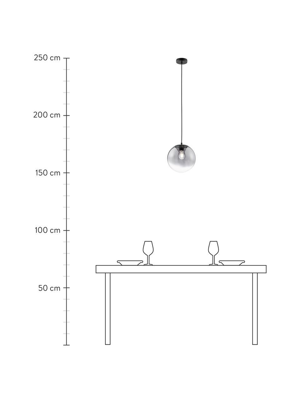 Kleine Pendelleuchte Mirror aus Glas, Lampenschirm: Glas, Baldachin: Metall, beschichtet, Chromfarben, Transparent, Ø 30 cm