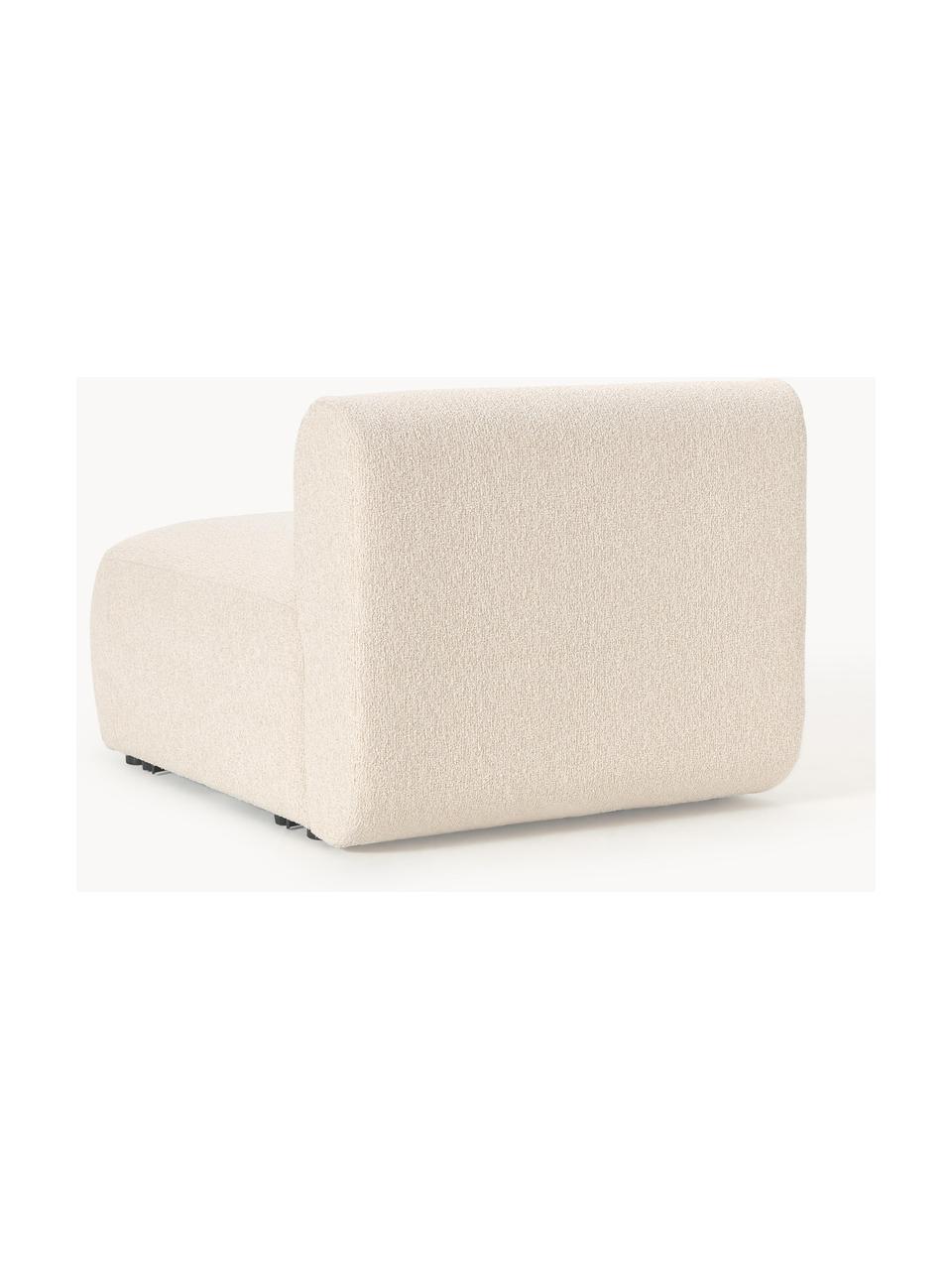 Moduł środkowy bouclé Sofia, Tapicerka: bouclé (100% poliester) D, Stelaż: drewno świerkowe z certyf, Nogi: tworzywo sztuczne, Jasnobeżowy bouclé, S 87 x G 103 cm