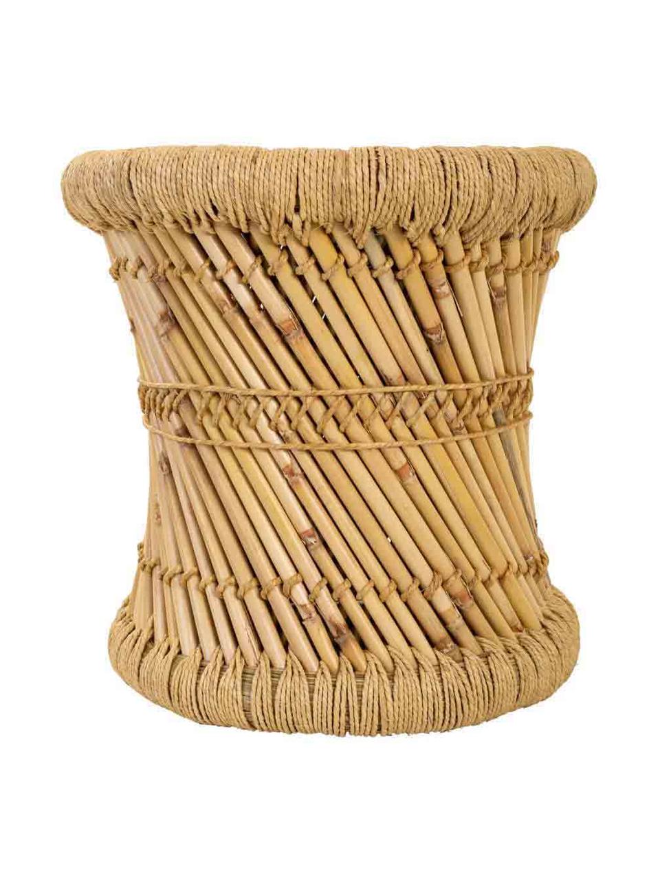 Komplet zewnętrznych stolików pomocniczych z drewna bambusowego Ariadna, 2 elem., Drewno bambusowe, lina, Drewno bambusowe, Komplet z różnymi rozmiarami