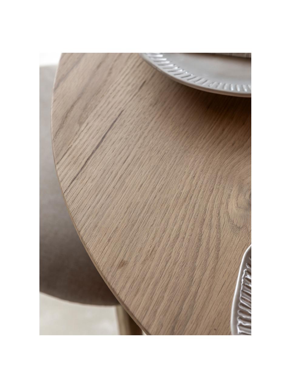 Kulatý jídelní stůl z dubového dřeva Hatfield, Ø 110 cm, Dubové dřevo, Ø 110 cm