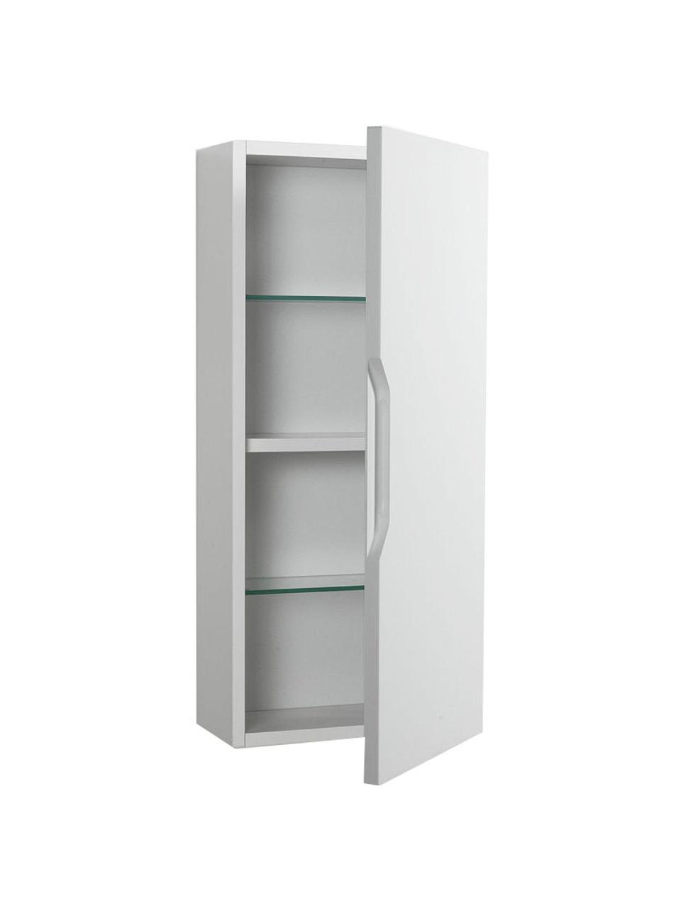 Mueble de baño Belsk, 35 cm, Estructura: aglomerado con lámina de , Estantes: vidrio, aglomerado con lá, Blanco, An 35 x Al 78 cm