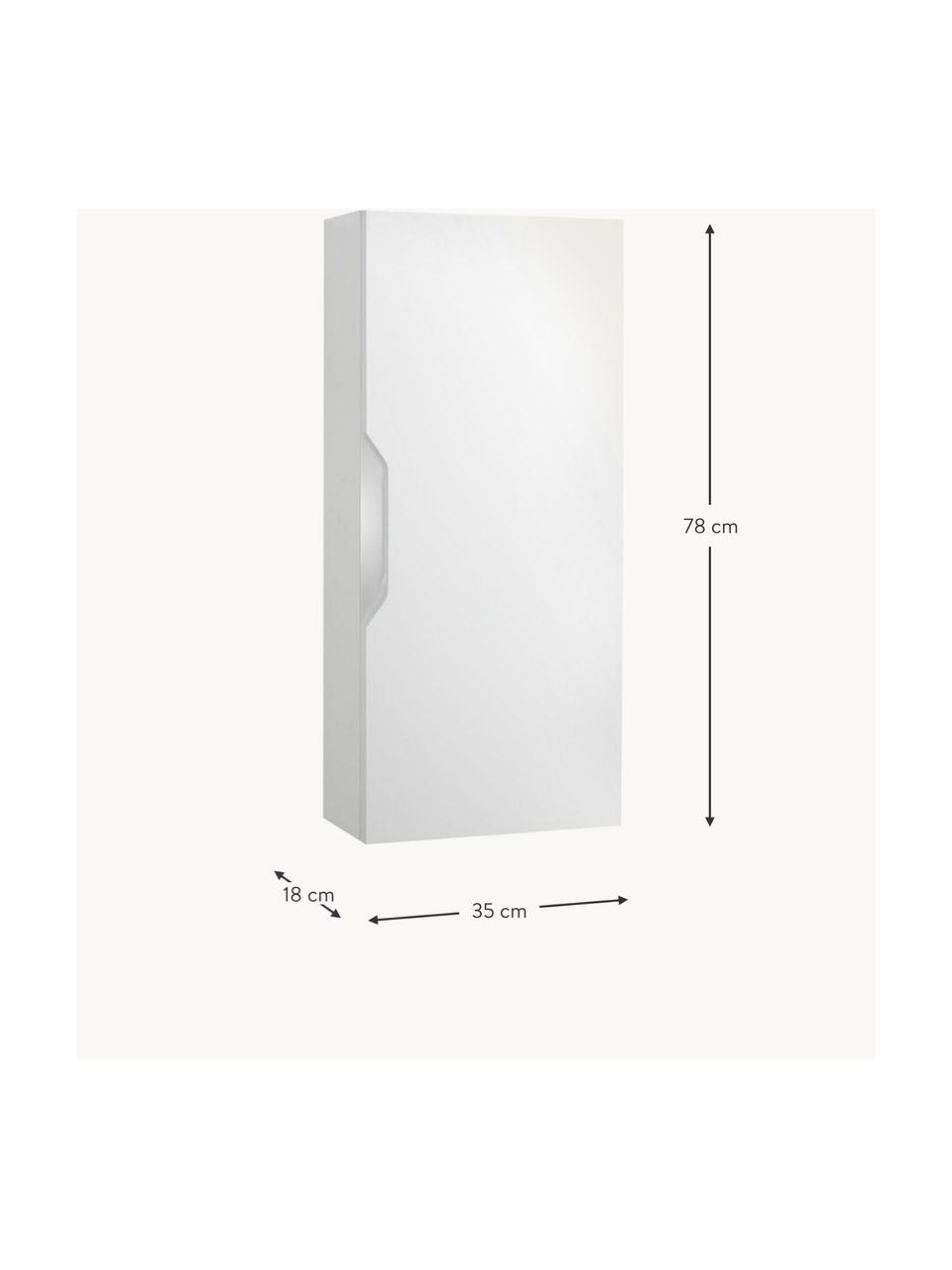 Mueble de baño Belsk, 35 cm, Estructura: aglomerado con lámina de , Estantes: vidrio, aglomerado con lá, Blanco, An 35 x Al 78 cm