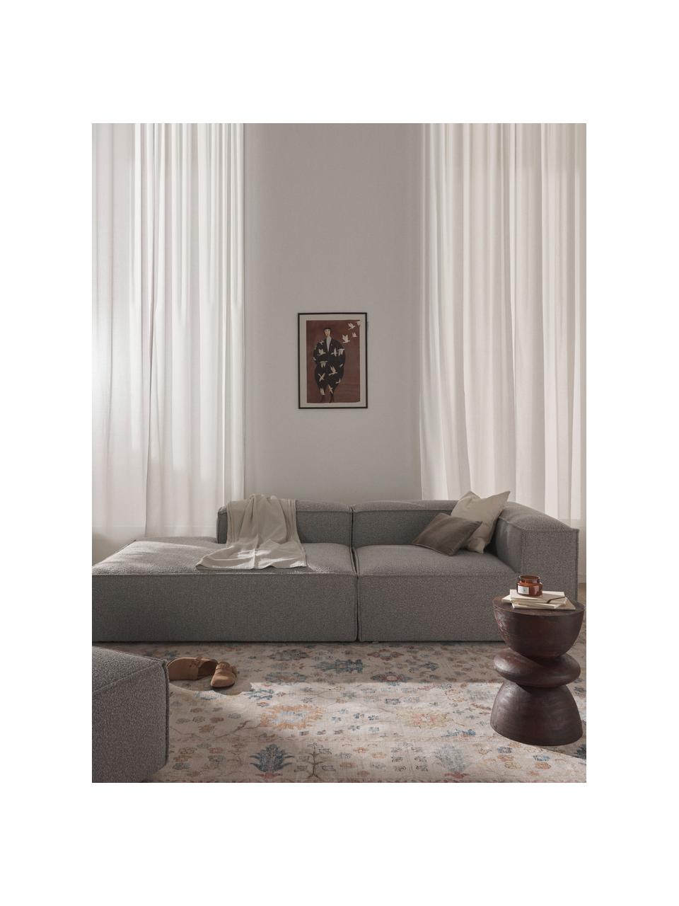 Modulární bouclé šezlong Lennon, Taupe, Š 269 cm, H 119 cm, opěrka na pravé straně