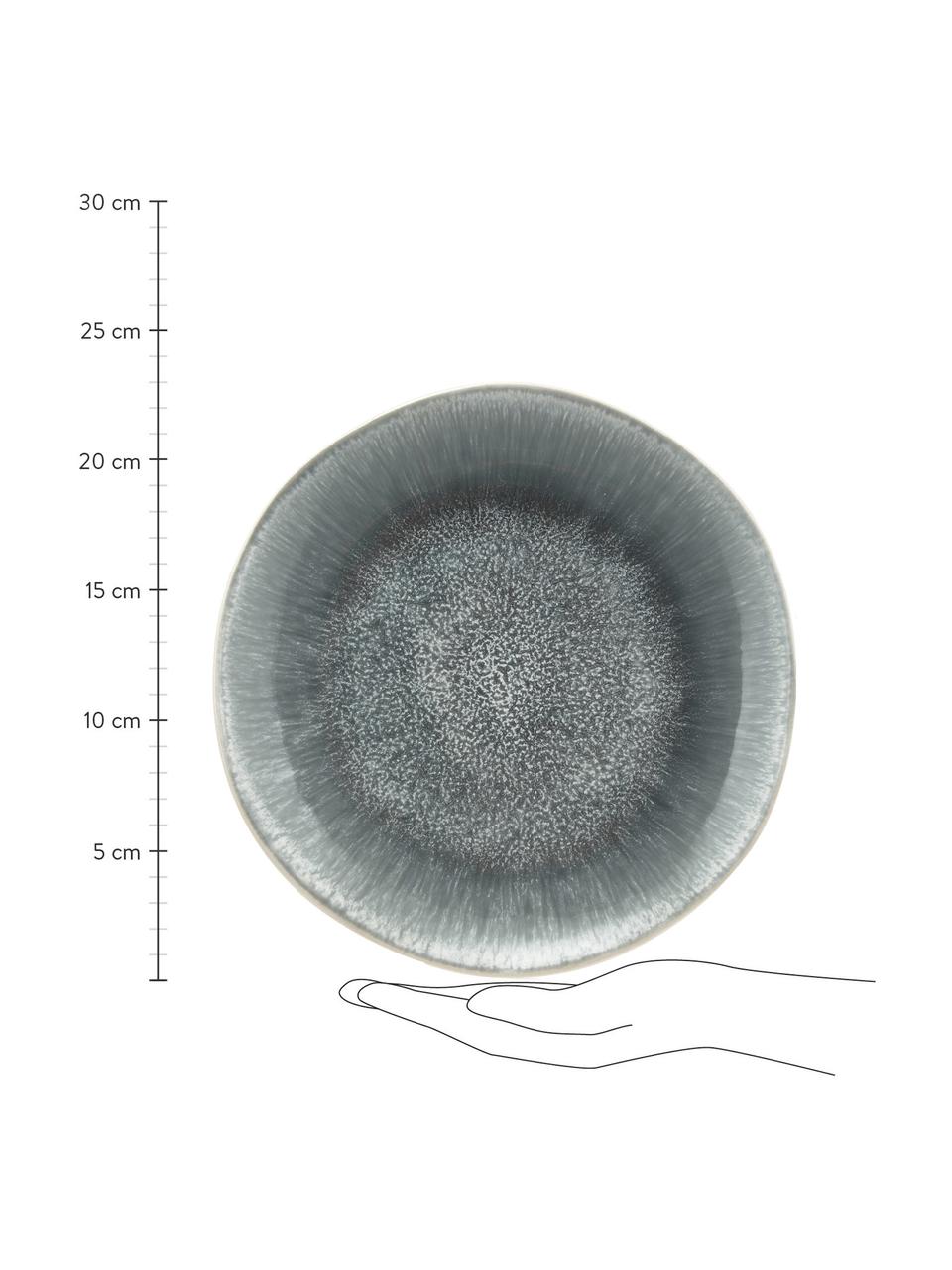 Frühstücksteller Fusion aus Steingut in Grau mit Farbverlauf, 2 Stück, Steingut, Grau, Ø 23 cm