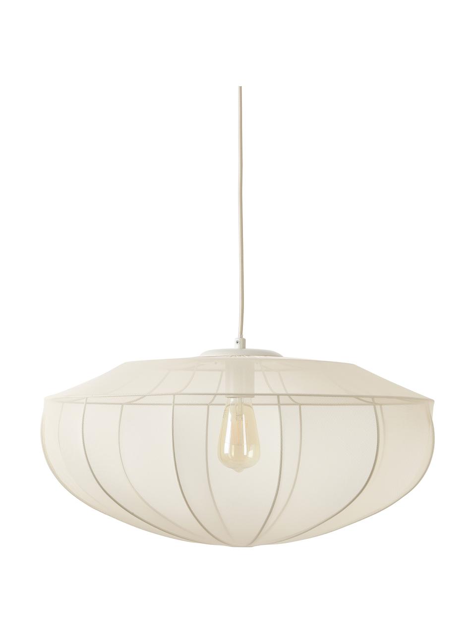 Závesná lampa zo sieťoviny Beau, Krémovobiela, Ø 60 x V 29 cm
