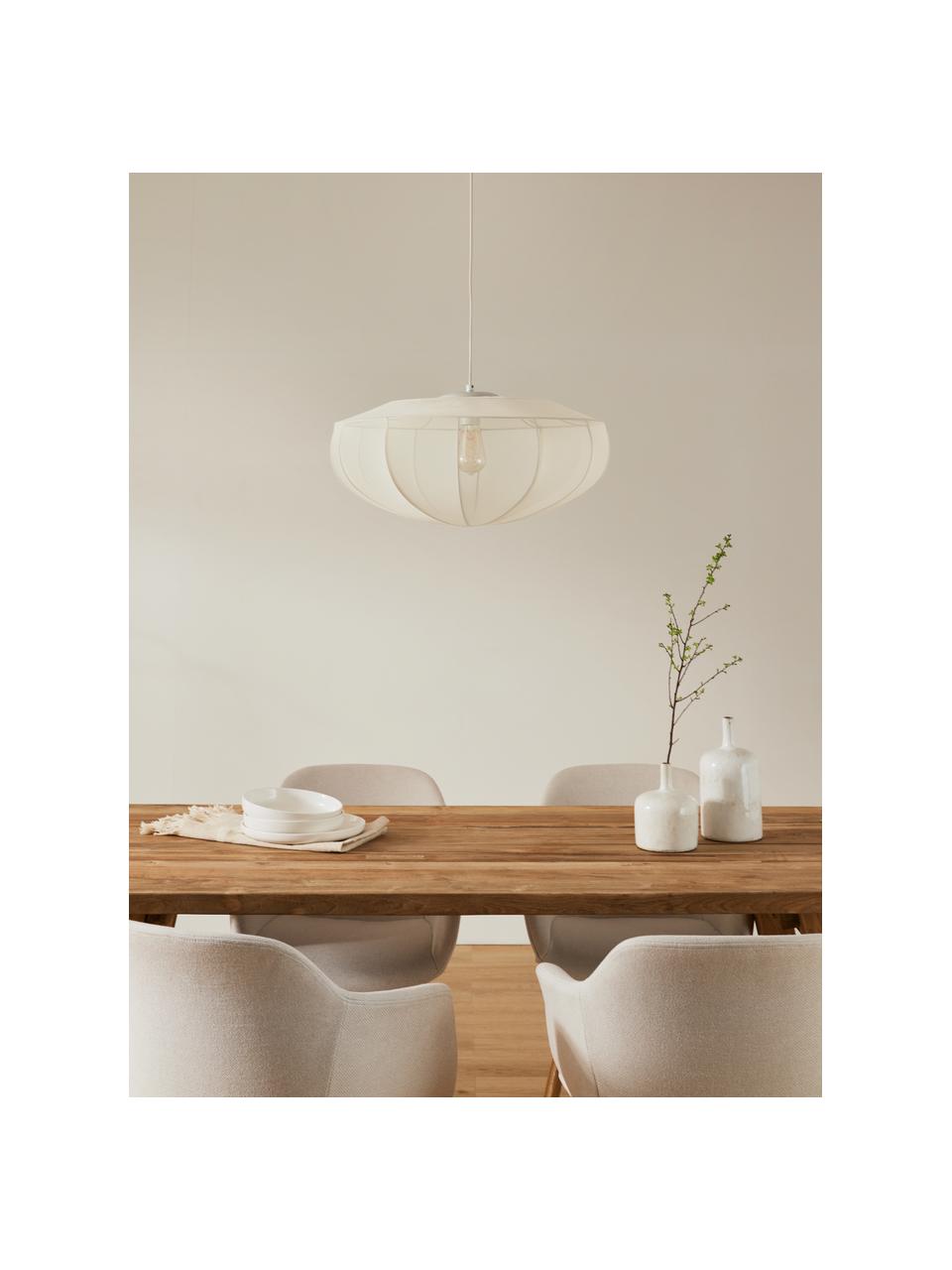 Lampa wisząca z siateczki Beau, Stelaż: metal malowany proszkowo, Kremowobiały, Ø 60 x W 29 cm