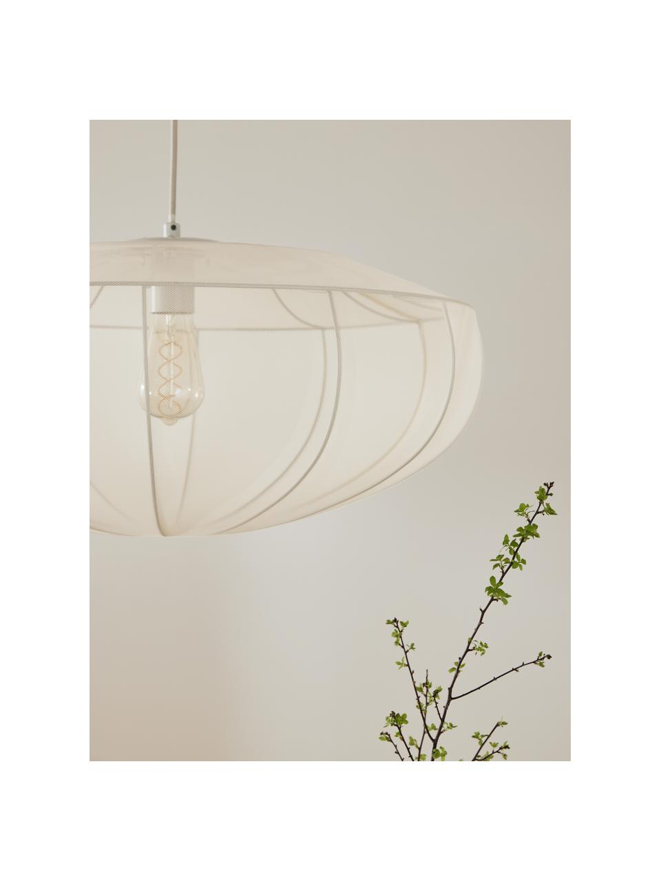 Závěsné svítidlo ze síťoviny Beau, Krémově bílá, Ø 60 cm, V 29 cm