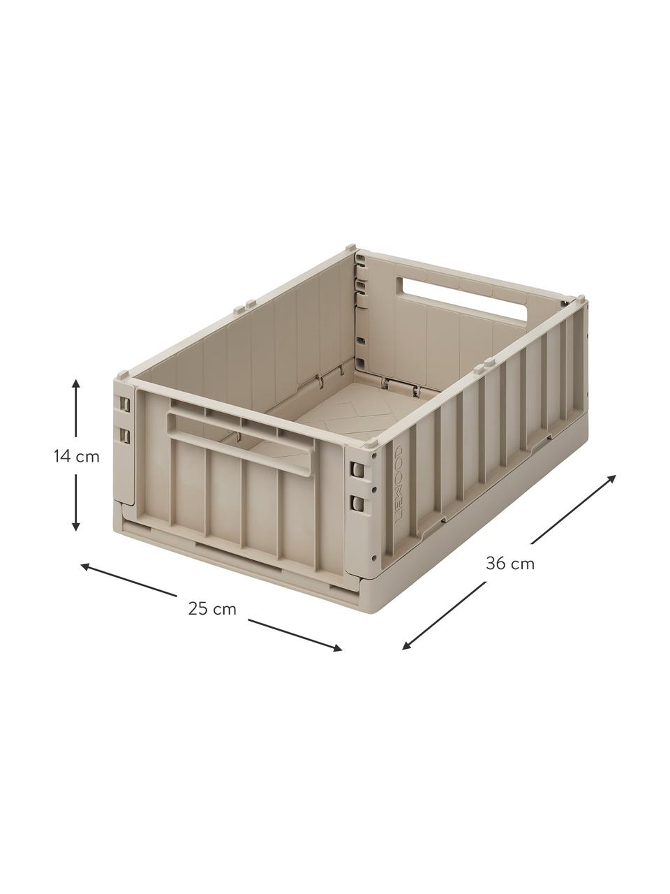 Skladacie boxy z recyklovaného plastu Weston, 2 ks, Recyklovaná umelá hmota, Béžová, Š 36 x V 14 cm