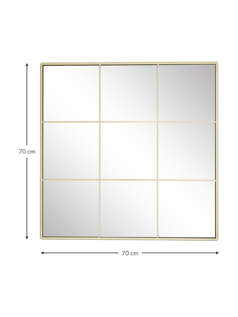 Espejo de pared ventana Clarita, Parte trasera: tablero de fibras de dens, Espejo: cristal, Dorado, An 70 x Al 70 cm