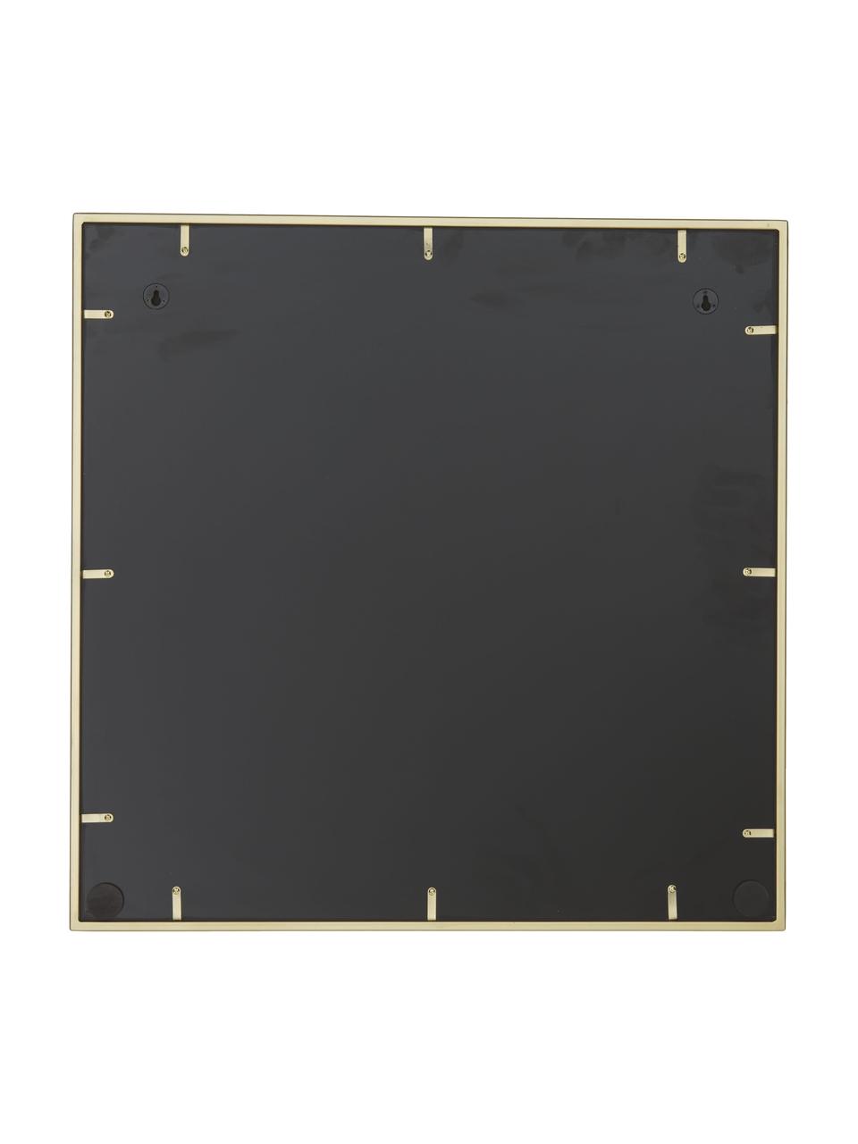 Rechthoekige wandspiegel Clarita met goudkleurig metalen frame, Frame: gecoat metaal, Goudkleurig, 70 x 70 cm