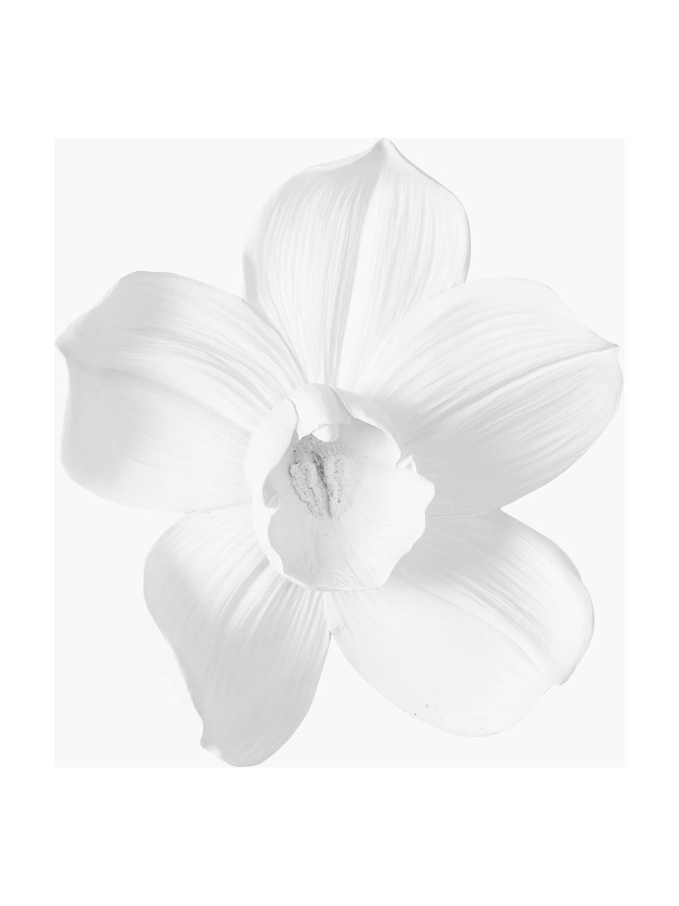 Nástěnná dekorace Orchid, v různých velikostech, Polyresin, Bílá, Š 40 cm, V 44 cm