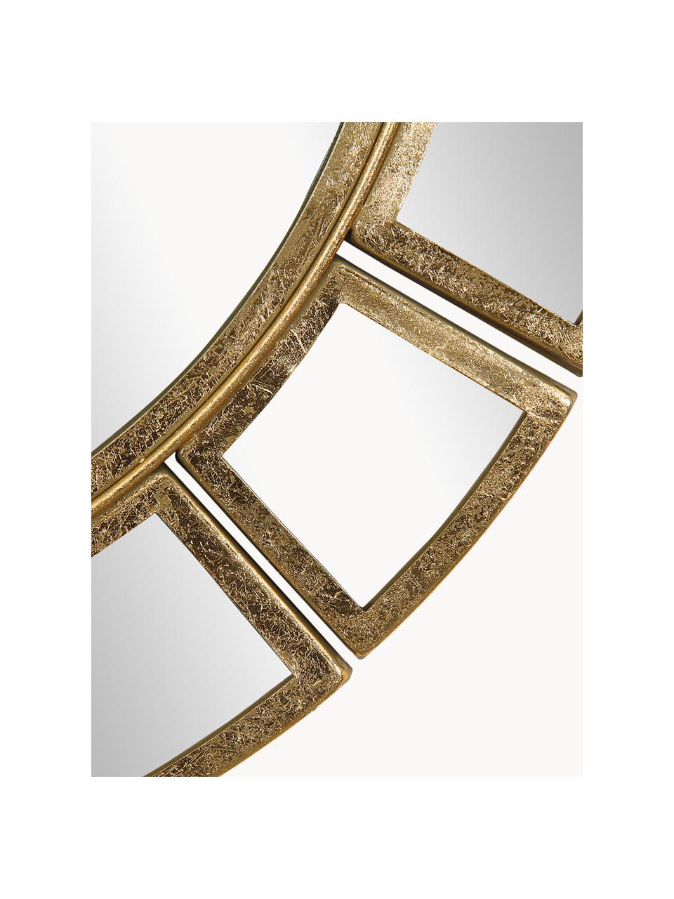 Ronde wandspiegel Dinus met messingkleurige metalen lijst, Lijst: vermessingd metaal, Messingkleurig, Ø 78 x D 2 cm