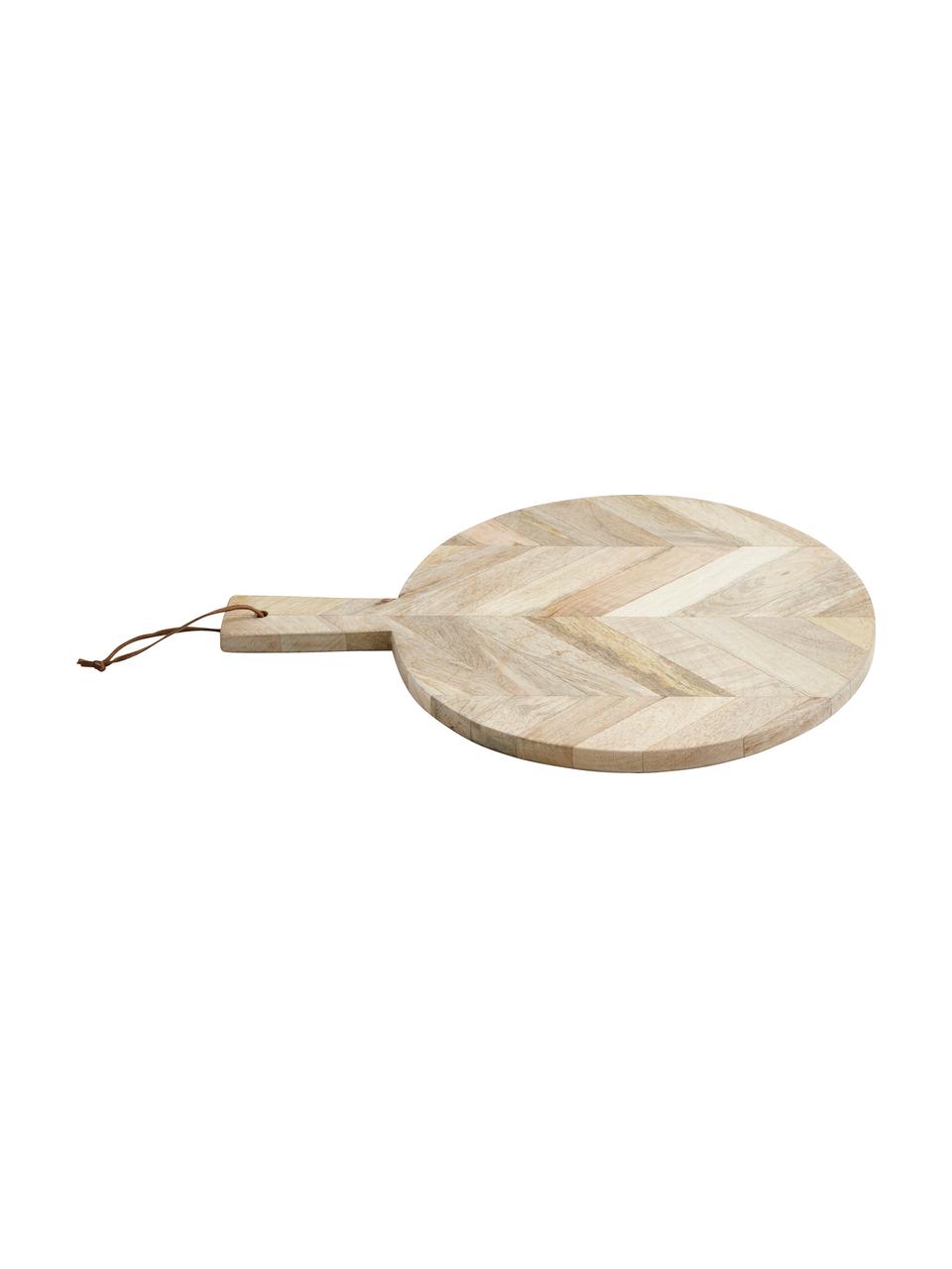 Tabla de cortar de madera de mango Herringbone, Madera de mango, cuero, Madera de mango, L 43 x An 32 cm