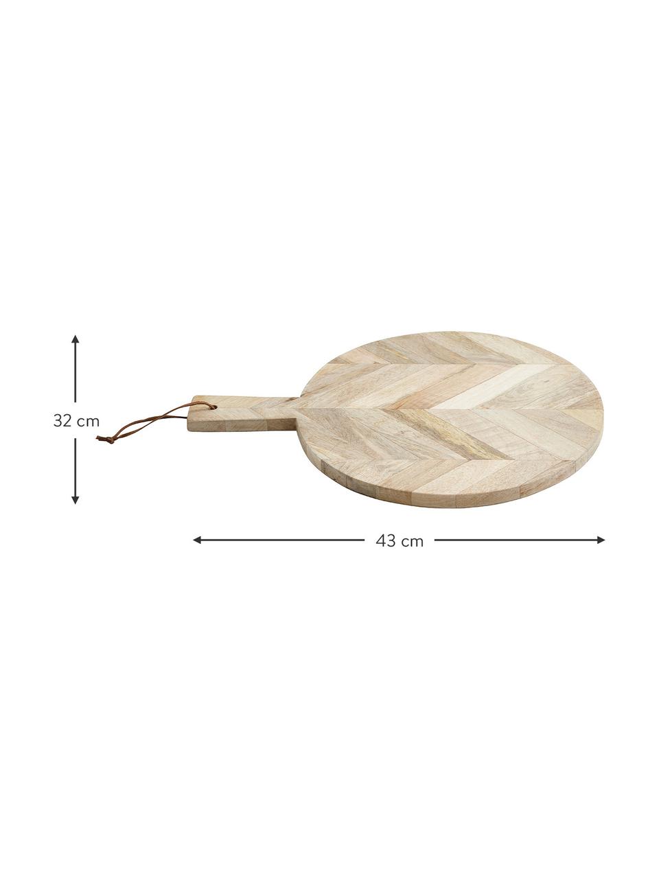 Deska do krojenia z drewna mangowego Herringbone, Drewno mangowe, skóra, Drewno mangowe, D 43 x S 32 cm