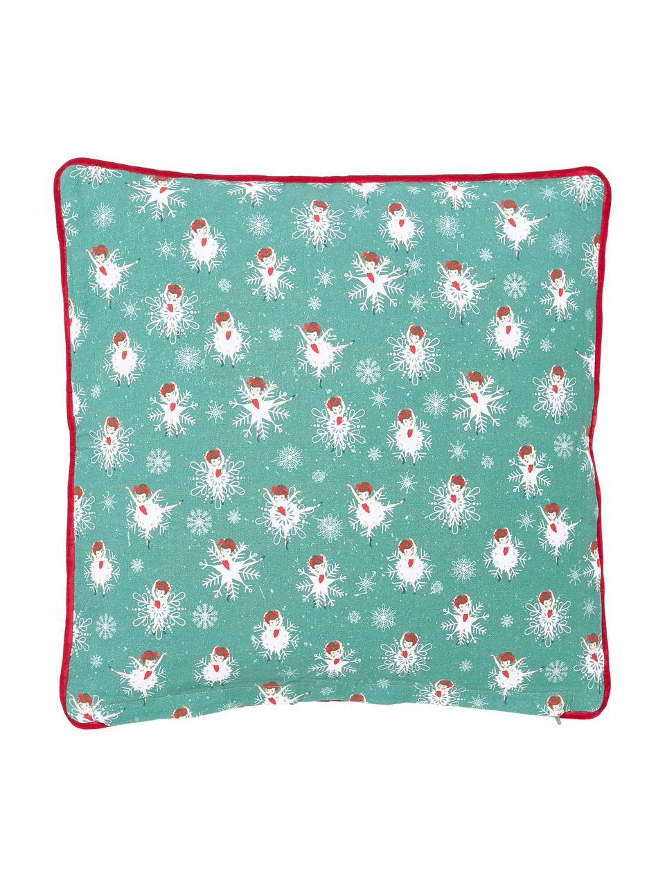 Housse de coussin 45x45 motif hiver, réversible Dancer, Multicolore, larg. 45 x long. 45 cm
