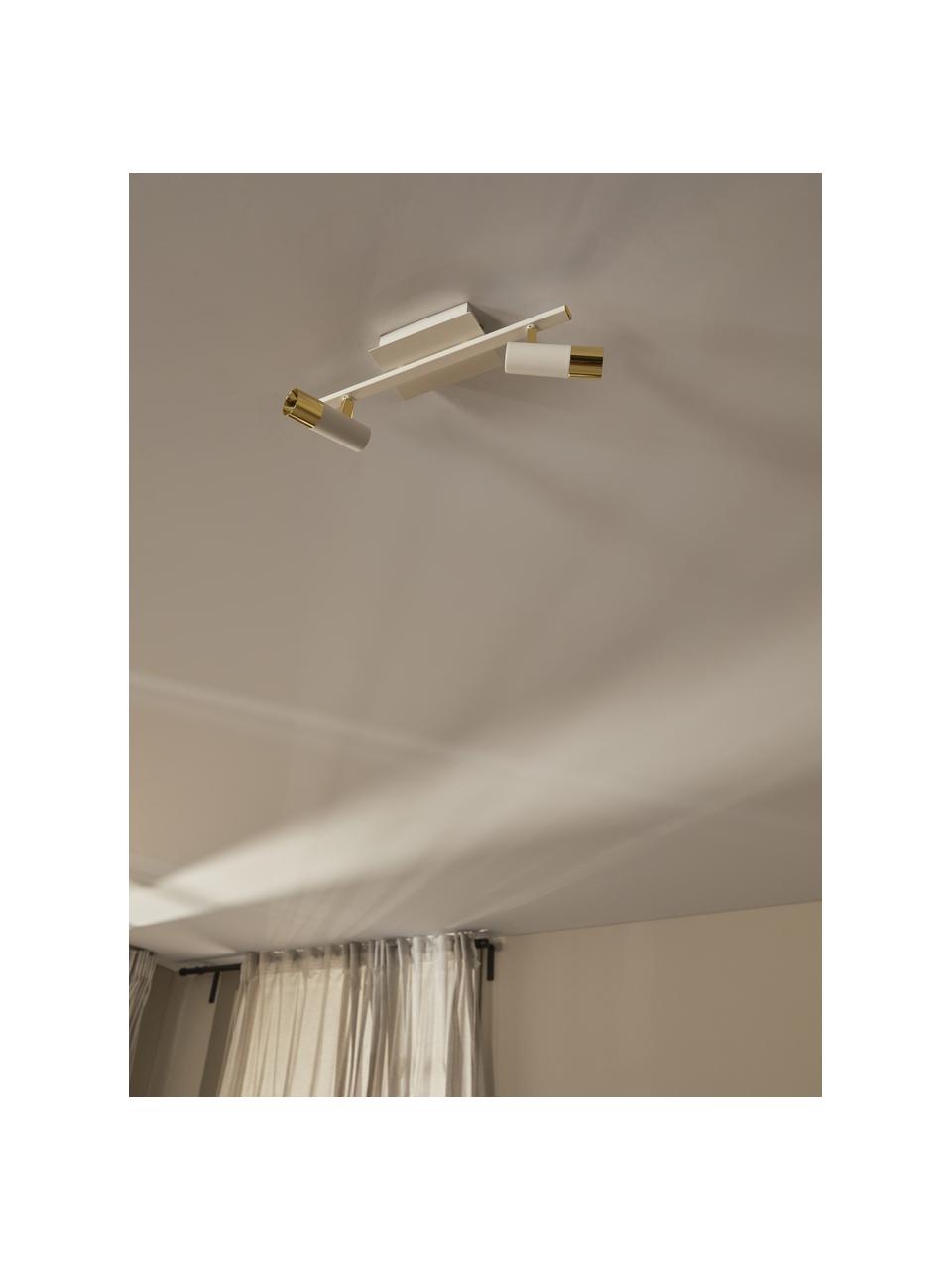 LED-Deckenstrahler Bobby-Gold, Baldachin: Metall, pulverbeschichtet, Weiß, Goldfarben, B 47 x H 13 cm