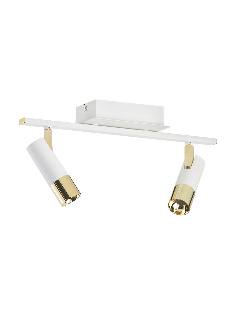 Lampa sufitowa LED Bobby, Biały, odcienie złotego, S 47 x W 13 cm