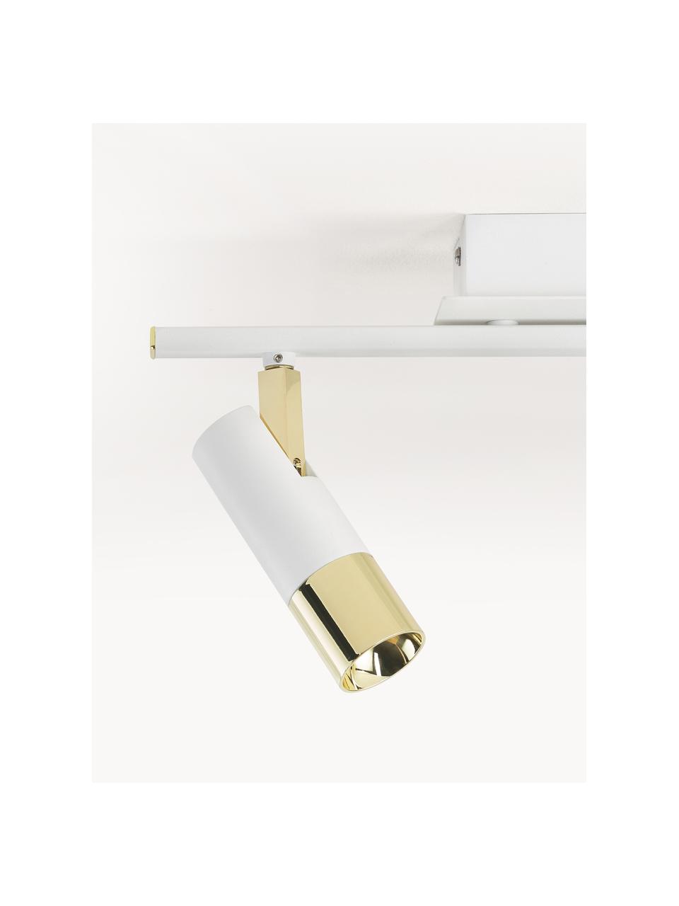 Riel LED Bobby, Anclaje: metal con pintura en polv, Estructura: metal con pintura en polv, Blanco, dorado, An 47 x Al 13 cm
