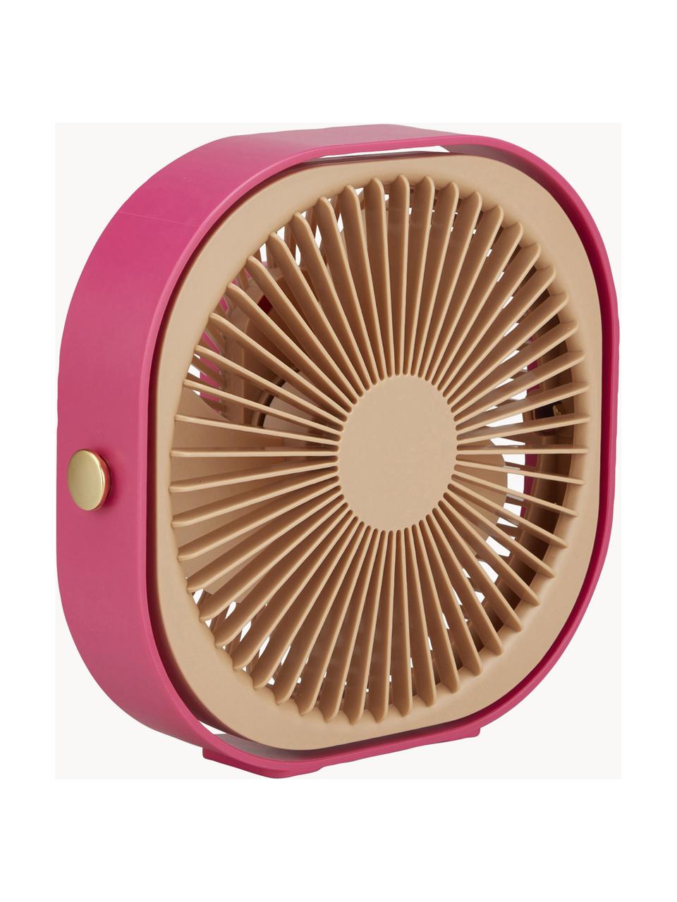 Mobiler Tischventilator Fantastic, Kunststoff, Pink, Hellbeige, B 20 x H 20 cm