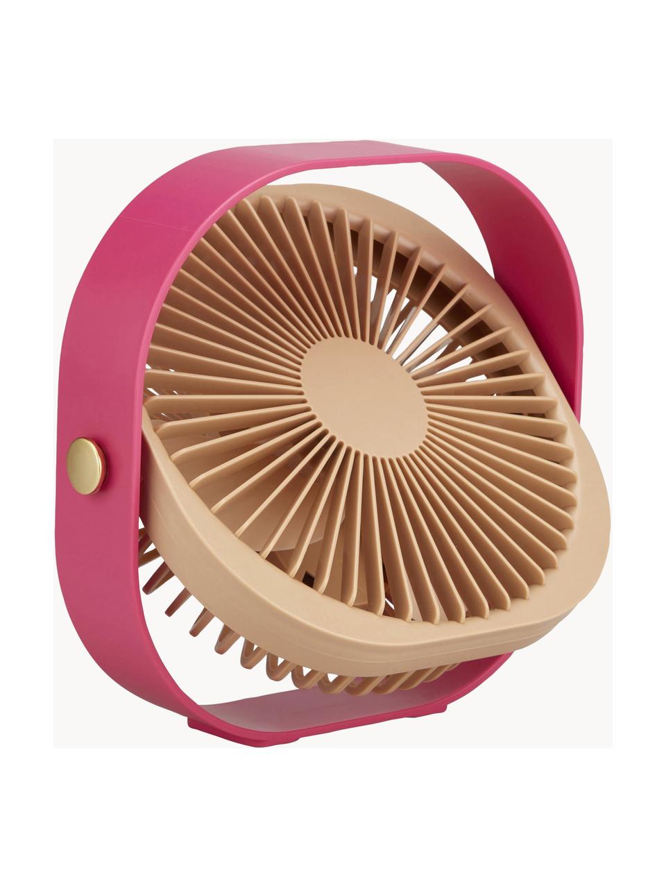 Mobiler Tischventilator Fantastic, Kunststoff, Pink, Hellbeige, B 20 x H 20 cm