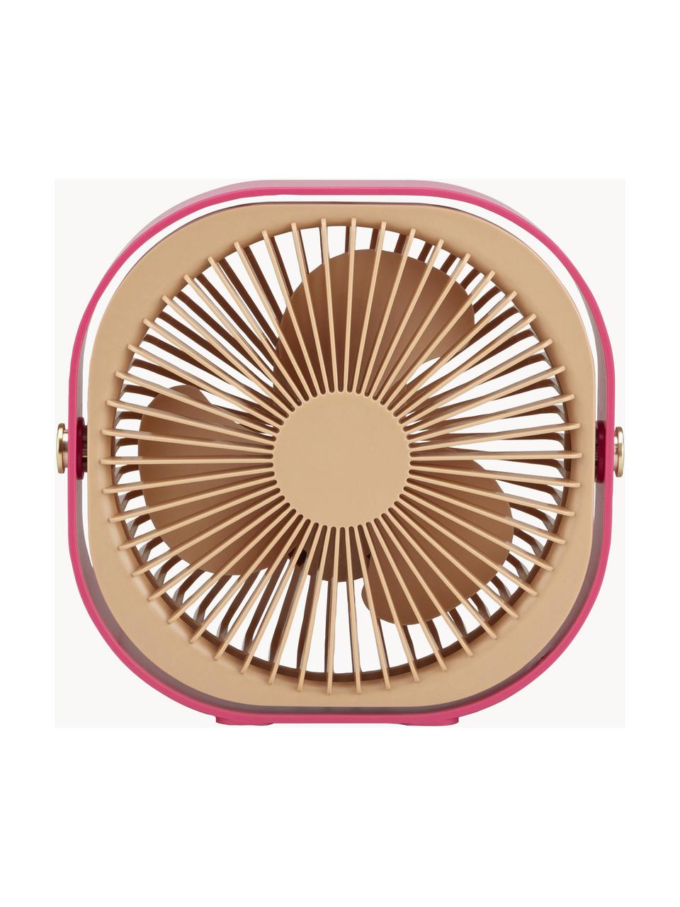 Ventilatore da tavolo portatile Fantastic, Plastica, Fucsia, beige chiaro, Larg. 20 x Alt. 20 cm