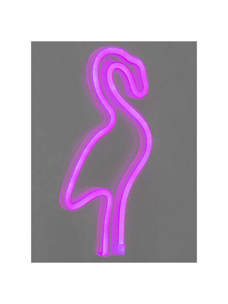 LED wandlamp Flamingo, Lamp: kunststof, Roze, B 15 x H 28 cm