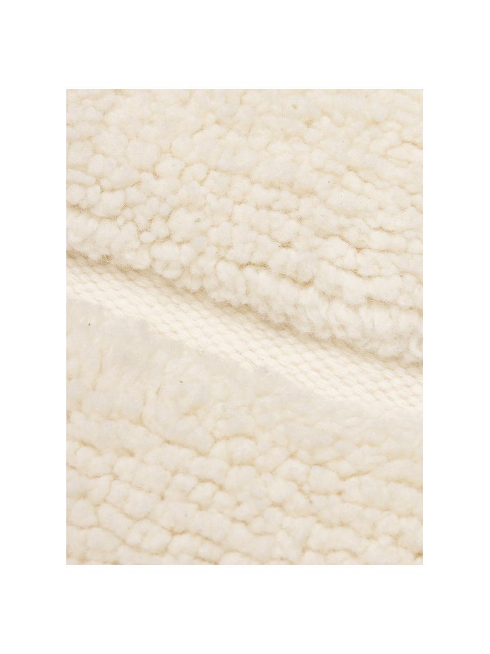 Alfombra artesanal de lana texturizada Anica, Blanco crema, An 80 x L 150 cm (Tamaño XS)