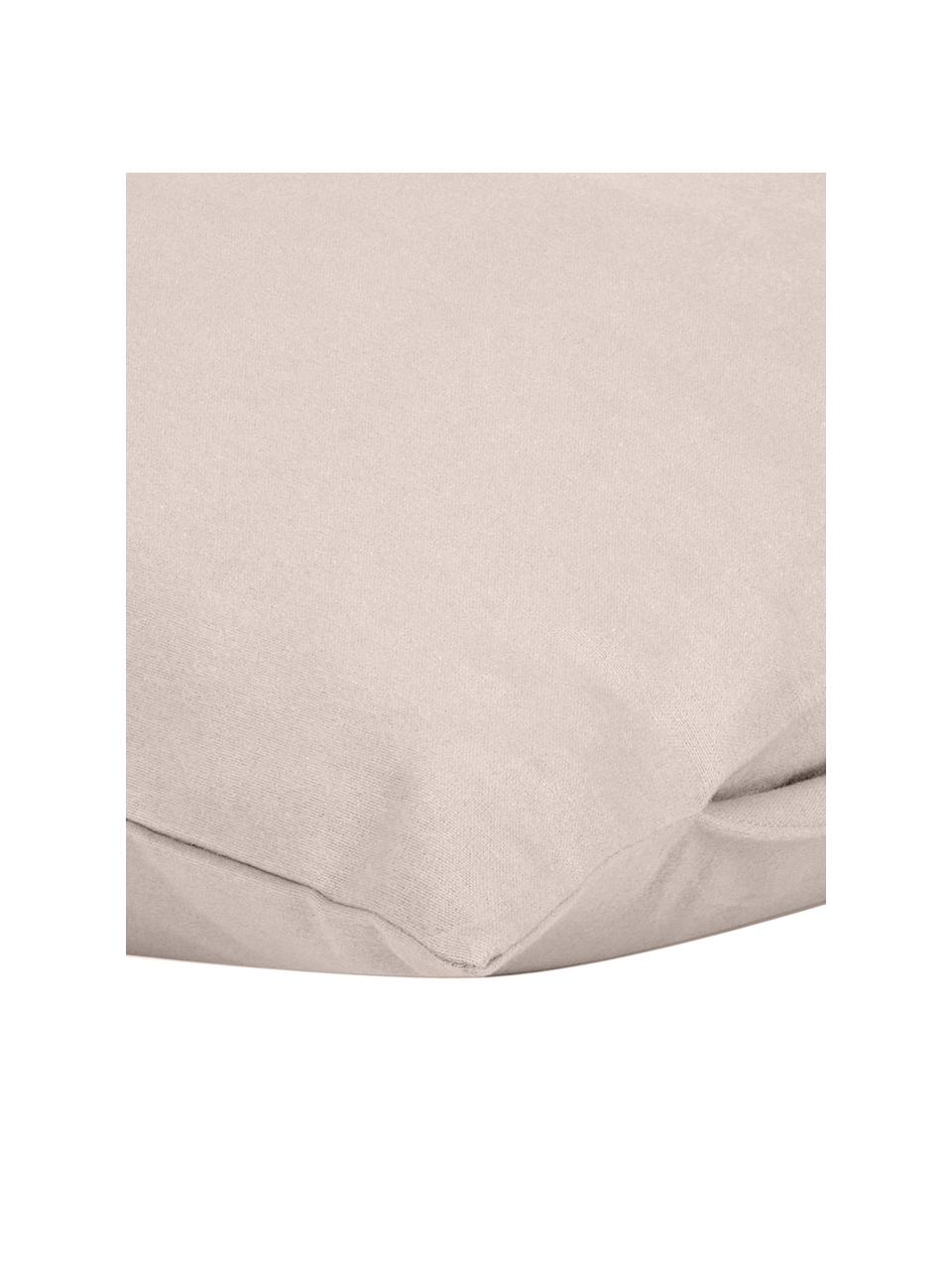 Béžová flanelová obliečka na vankúš Biba, 2 ks, Sivobéžová, Š 40 x D 80 cm